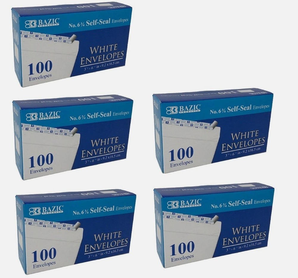 500 White Letter Mailing Envelopes Shipping 3-5/8” x 6-1/2” Peel and Self-Seal
