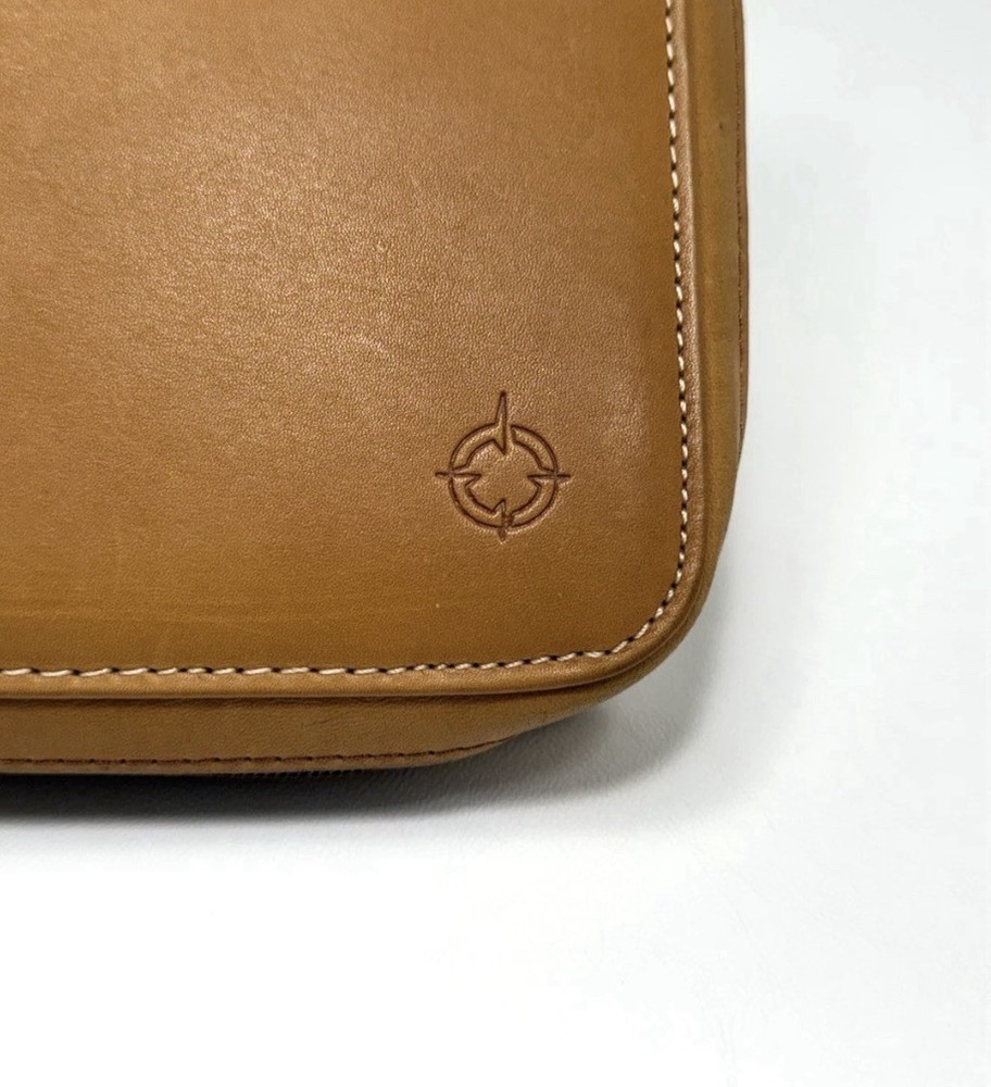 NEW VTG 1996 Franklin Covey SpaceMaker Tan Tobacco Leather Zip Planner 10×7 MINT