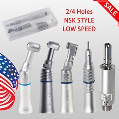 Dental Low Speed External Water Spray Straight Contra Air Motor Handpiece 4Hole