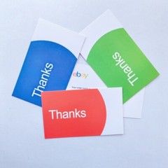 150 Pcs Thanks Cards–Red Blue and Green 3.5*2.1″