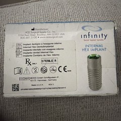 Ace Infinity Internal Hex Implant Size 3.5 HD 3.7 x 11.5mm, new in box, Lot of 2