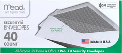 40Pcs Security Letter White Business Envelopes Security Printed Lining Gummed