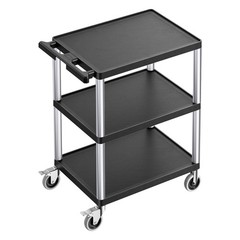 Uimoso 3-Tier Rolling Utility Cart, 300 lbs Capacity,27.6 x 18.1 in Service Cart