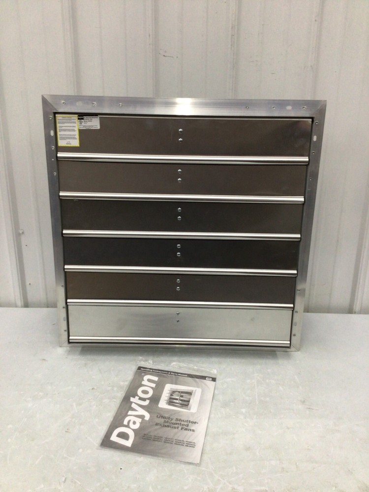 Dayton 484X46 Shutter Mount Exhaust Fan, 24 In Dia Blade, 1/4 Hp, 1 Phase