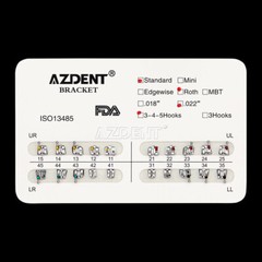 20 Packs AZDENT Dental Orthodontic Brackets Braces Standard Roth.022″ Hooks 345