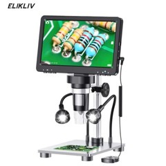 Elikliv 1200X Digital Microscope with Screen 7″ LCD 12MP for Electronics Repair