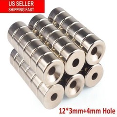 5~100Pcs Strong Countersunk Ring Magnets 12 x 3mm Rare Earth Neodymium 4mm Hole