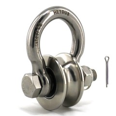Heyous Detachable U Shaped Pulley with Large Size Long Screw Groove Pulley Wheel