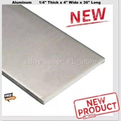 Aluminum Flat Stock 1/4″ Thick x 4″ Wide x 3 Feet Long Bar Unpolished Finish NEW