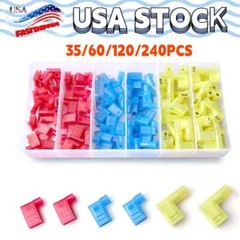 90° Degree Insulated Flag Terminal Connectors Crimp Right Angle 22-10AWG US