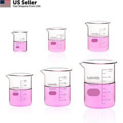 Labvida Upgrated 6 Size Low 25ml, 50ml, 100ml, 250ml, 500ml, 1000ml, Pink