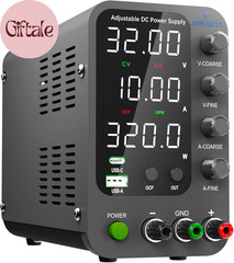 DC Power Supply Variable, 0-32V 0-10A Switching Bench Power Supply with 20W USB