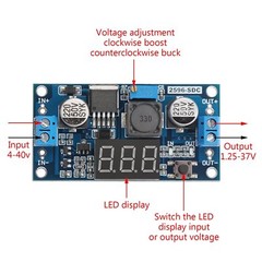 LM2596 DC 4.0-40 to 1.3-37V Adjustable Step-Down Buck Power Module + Voltmeter