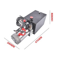 8 Quart/2 Gal Double Acting Hydraulic Pump Dump Trailer 12V DC 1.6kW Power Unit