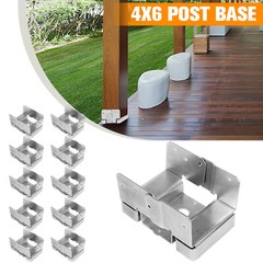 10PCS 4×6 Heavy Duty Post Base for Concrete w/ 1-inch Standoff for Pergola/Patio