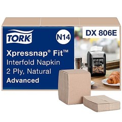 Tork Xpressnap Fit Interfold Napkins, 2-Ply, Brown, 120 Napkins, 36 Packs DX806E