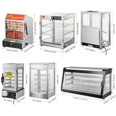 VEVOR 2-5 Tiers Commercial Food Warmer Display Countertop with Slide Doors/Light