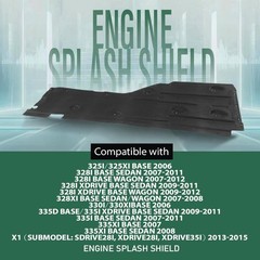 Engine Splash Shield Rear Right 325i 325xi 330i 330xi 2006 51757059392 Black