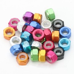 M2.5 Aluminum Alloy Lock Nut Nylon Insert Lock Nus Hex Locknut Multicolor Metric
