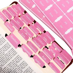 Pink Bible Tabs for Women’s Bible Study – Cute Pink Index Tabs for Bible Chapter