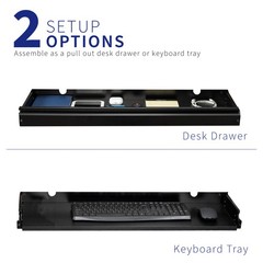 VIVO Black Extra Large 33 inch Under Desk Pull Out Storage Drawer for Desk