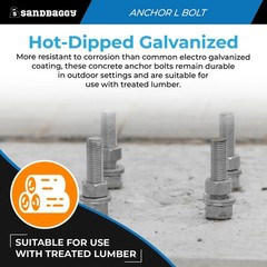 Sandbaggy 1/2″ x 18″ Threaded Concrete Anchor L-Bolts – Hot Dipped Galvanized