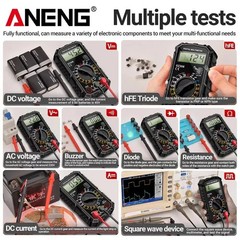 LCD Digital Multimeter Voltmeter Ammeter Ohmmeter Volt AC DC Tester Leads Meter