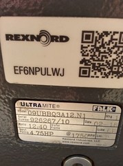 NEW FALK 09UBBQ3A12.N1 RIGHT ANGLE GEAR REDUCER 12.40:1 RATIO ULTRA MITE 1750rpm