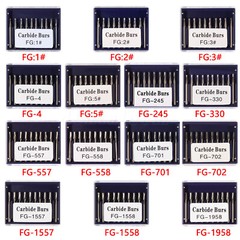 10-100 Pcs Dental Handpiece Carbide Burs FG 1 2 3 4 5 557 558 1957 1958 330 245