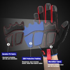 WORKPRO M/L/XL Heavy Duty Work Gloves Synthetic Leather Impact Working Gloves US