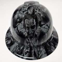 full brim hard hat custom hydro dipped IN SLATE GRAY SINISTER JOKER