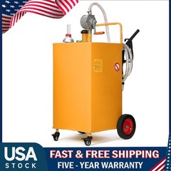 40 Gallon Fuel Caddy ,Portable Gas Diesel Oil Transfer Tank with 4 Wheels & Pump