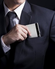 MaxGear Metal Business Card Holder for 3.7 x 2.3 x 0.3 inches, Brushed Silver
