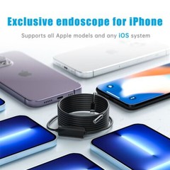 8LED Waterproof HD Endoscope Borescope Inspection Camera for iPhone 14 13 12 11