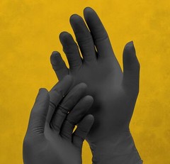 Dark Light 9 mil Nitrile Powder Free Exam Gloves (Black), Large – Box of 100 …
