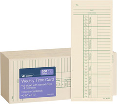 Time Cards Weekly 2 Sided Overtime Format 3-3/8″ X 8-1/4″