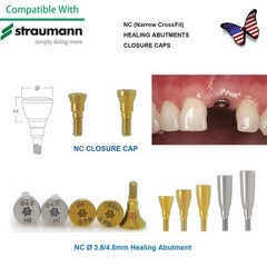 US Dental NC/RC Healing Abutment Closure Cap Bone Level Titanium Fits Straumann