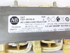 Allen Bradley Input Output Line Reactor Three Phase IP00 UL/NEMA 1321-3R100-B