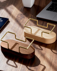 Wood Business Card Holder Desk, Creative Wooden Business Card Display Stand, Off