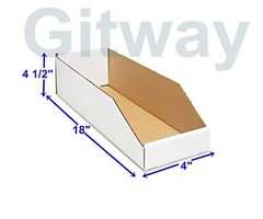 50- 4″ x 18″ x 4 1/2″ Corrugated Cardboard Open Top Storage Parts Bin Bins Boxes