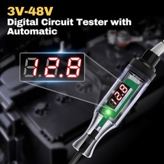 Pack-1 Automotive Test Light Digital LED Circuit Tester, DC 3V/6V/12V/24V