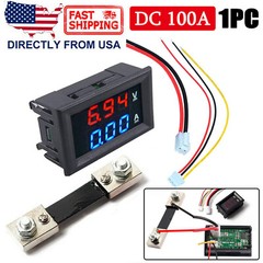 DC 100A 100V Voltmeter Ammeter Volt Amp Meter Voltage Current Tester with Shunt