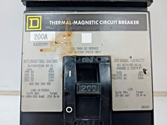 Square D 200 Amp I-Line Circuit Breaker 3 Pole 600 VAC / 250 VDC KA36200