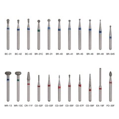 20Packs 100Pcs Dental Diamond Burs FG Burs Turbine For High Speed Handpiece