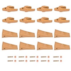 10PK Backhoe Bucket Shanks with Dirt Teeth Pins Sleeved Retainers for 1 Inch Lip