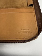 NEW VTG 1996 Franklin Covey SpaceMaker Tan Tobacco Leather Zip Planner 10×7 MINT