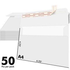 White Invitation Paper Envelope A4 4.25″x6.25″ Self Seal for 4×6 Card Photo 50PK