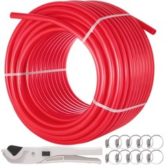 VEVOR Oxygen Barrier PEX Pipe 5/8″ 500ft Heat Radiant Barrier Tubing Red