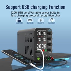 DC Power Supply Variable, 0-32V 0-10A Switching Bench Power Supply with Intel…