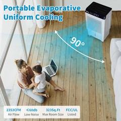 Indoor Outdoor Portable Evaporative Swamp Air Cooler 2353- 4118CFM Remote 30-50L